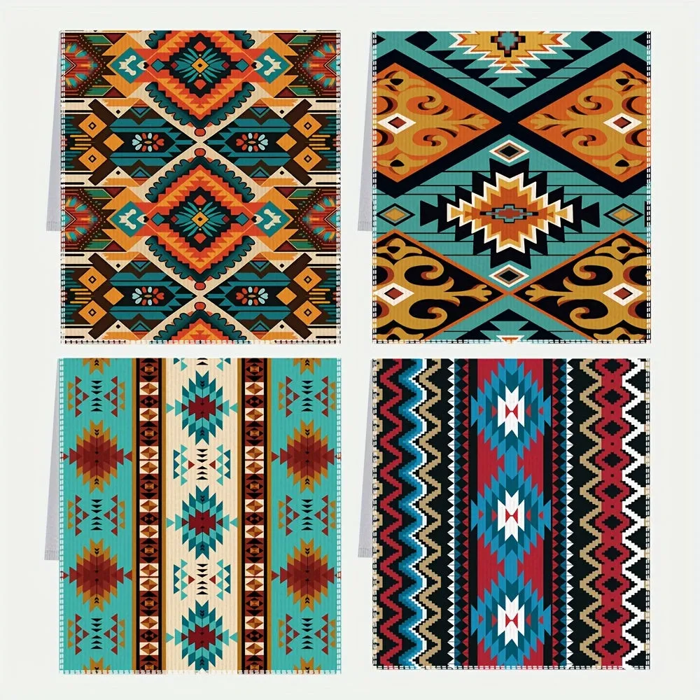 2pcs Southwest Hand Towels Kitchen Decor