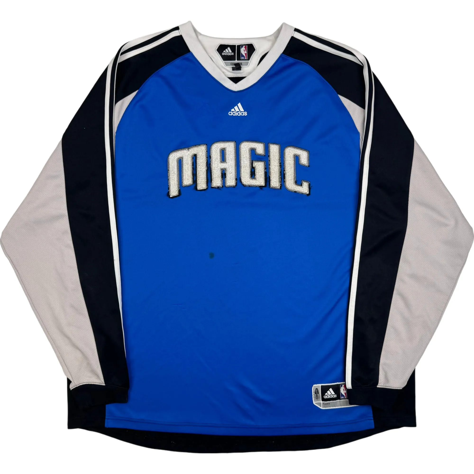 Adidas Orlando Magic Game Issued NBA Pullover Jersey Shirt Rare Long Sleeve Blue