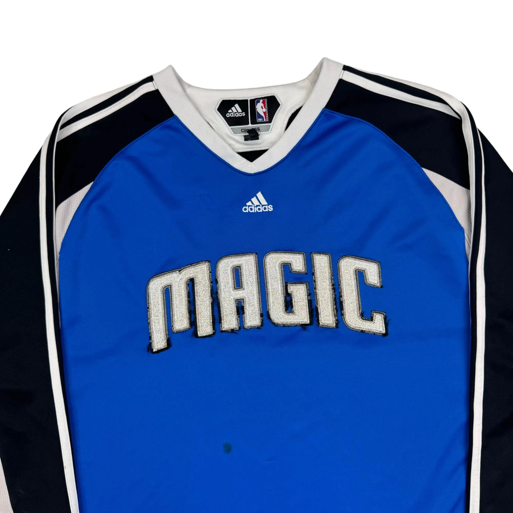 Adidas Orlando Magic Game Issued NBA Pullover Jersey Shirt Rare Long Sleeve Blue