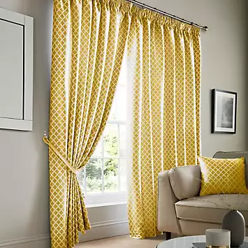 Alan Symonds Cotswold Jacquard Pair of Fully Lined Pencil Pleat Curtains | Kaleidoscope