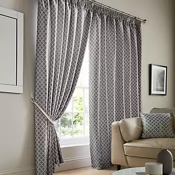 Alan Symonds Cotswold Jacquard Pair of Fully Lined Pencil Pleat Curtains | Kaleidoscope