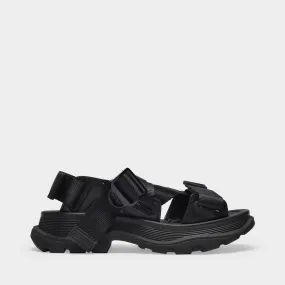 Alexander McQueen  Tread Sandals in Black Canvas