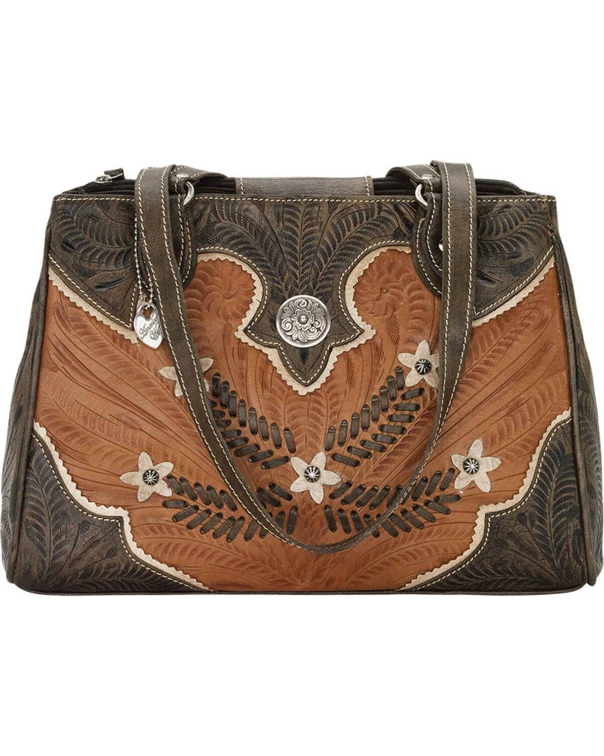 American West Women's Golden Tan Desert Wildflower Tote