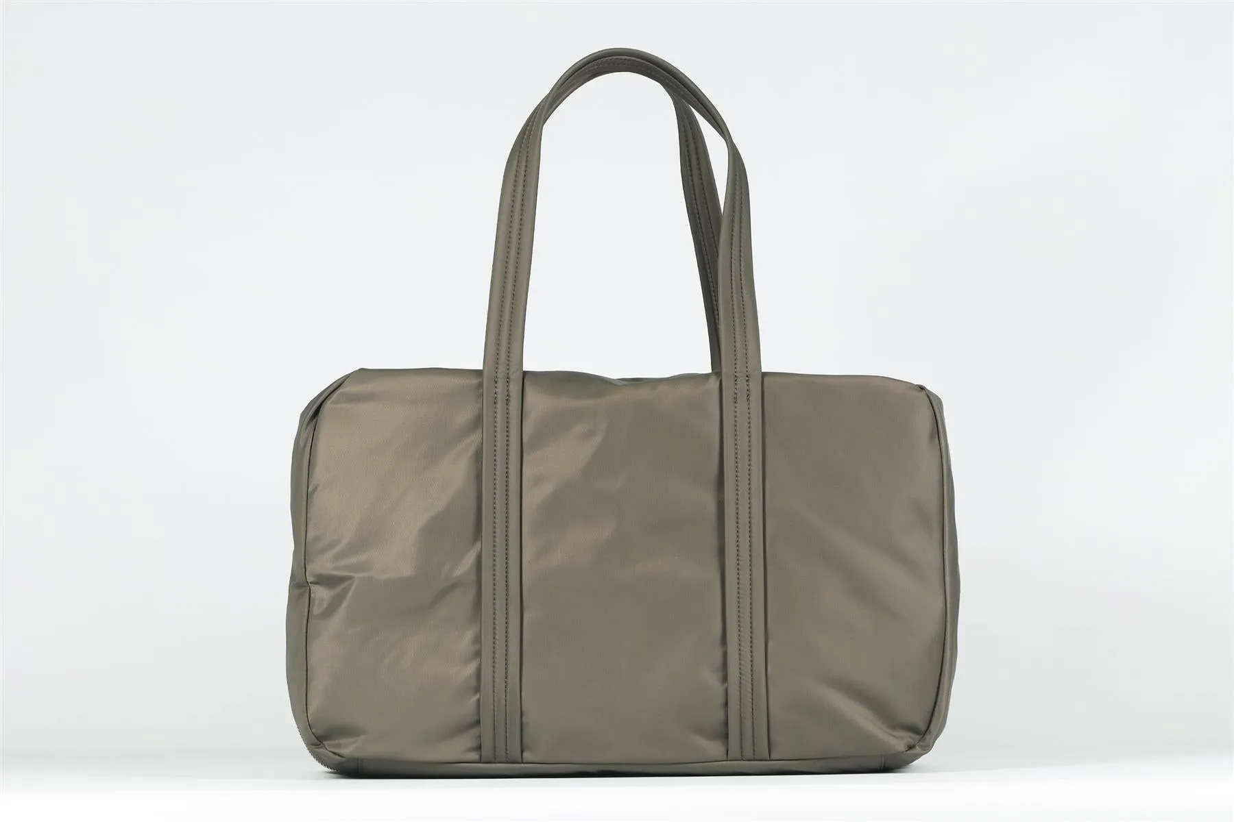 ANYA HINDMARCH TAUPE 24 HOUR NYLON AND LEATHER TRAVEL BAG