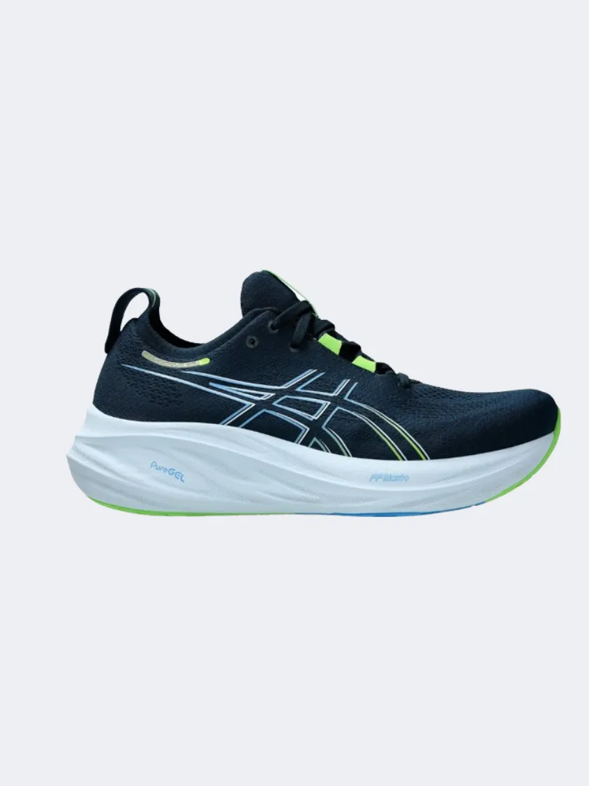 Asics Nimbus 26 Men Running Shoes Blue/Electric Lime