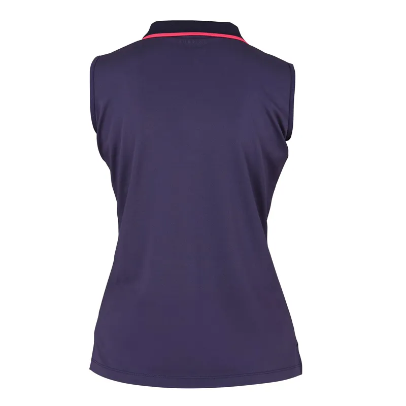 Aubrion Poise Sleeveless Tech Polo Top Ladies in Navy