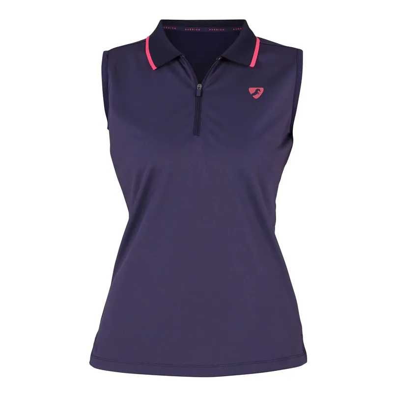 Aubrion Poise Sleeveless Tech Polo Top Ladies in Navy