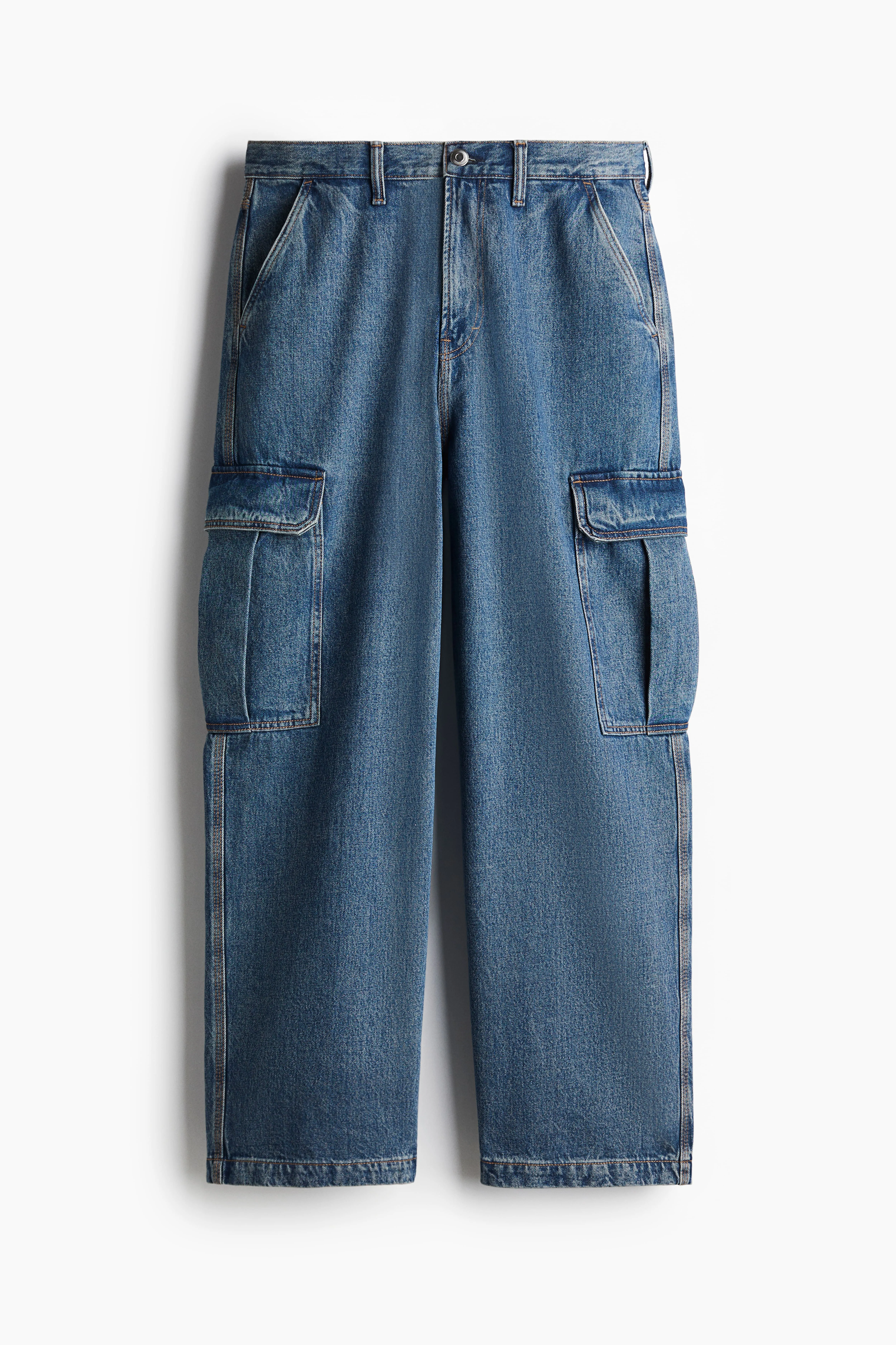 Baggy Cargo Jeans - Regular waist - Extra-long legs - Denim blue - Men | H&M GB