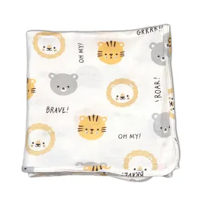 Bamboo Swaddle Blanket (Lion Tiger & Bears Print)