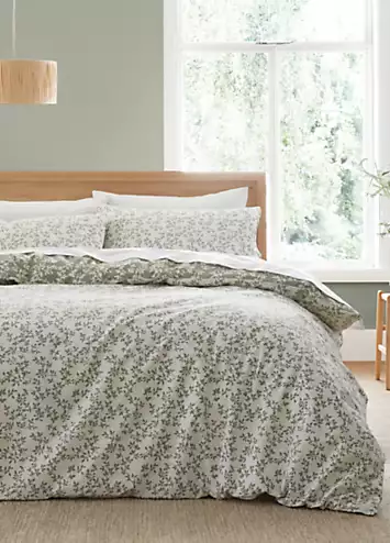 Bianca Green Shadow Leaves 100% Cotton 200 Thread Count Duvet Cover Set | Kaleidoscope