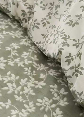 Bianca Green Shadow Leaves 100% Cotton 200 Thread Count Duvet Cover Set | Kaleidoscope