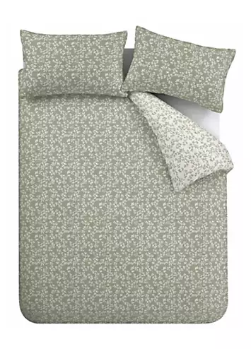 Bianca Green Shadow Leaves 100% Cotton 200 Thread Count Duvet Cover Set | Kaleidoscope