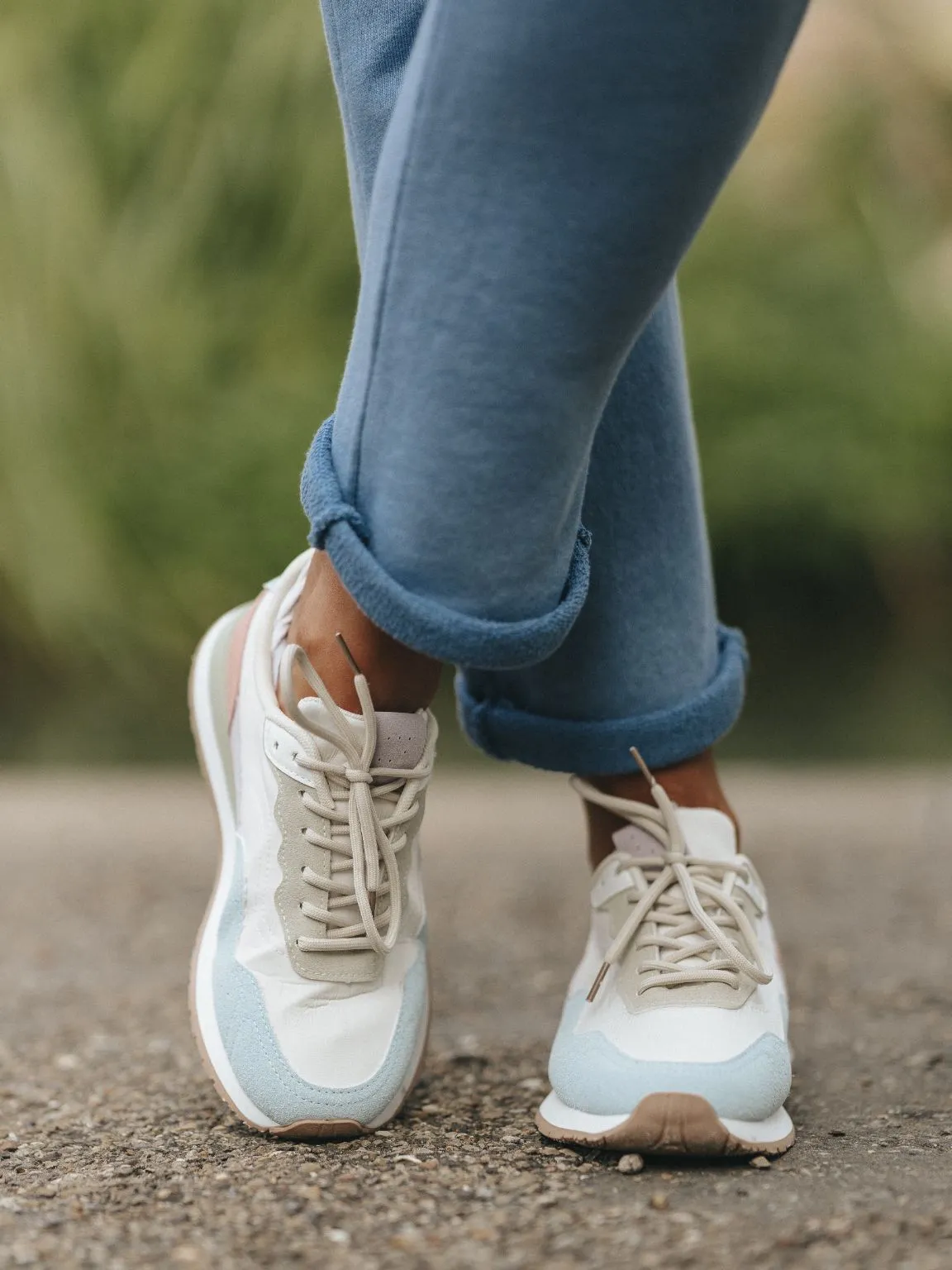 Blue Athena Colour Block Trainers