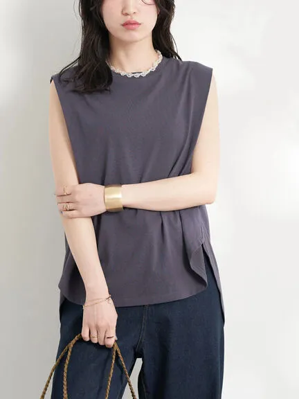 Bobo Tokyo Iwaki Sleeveless Tuck Cut Pullover