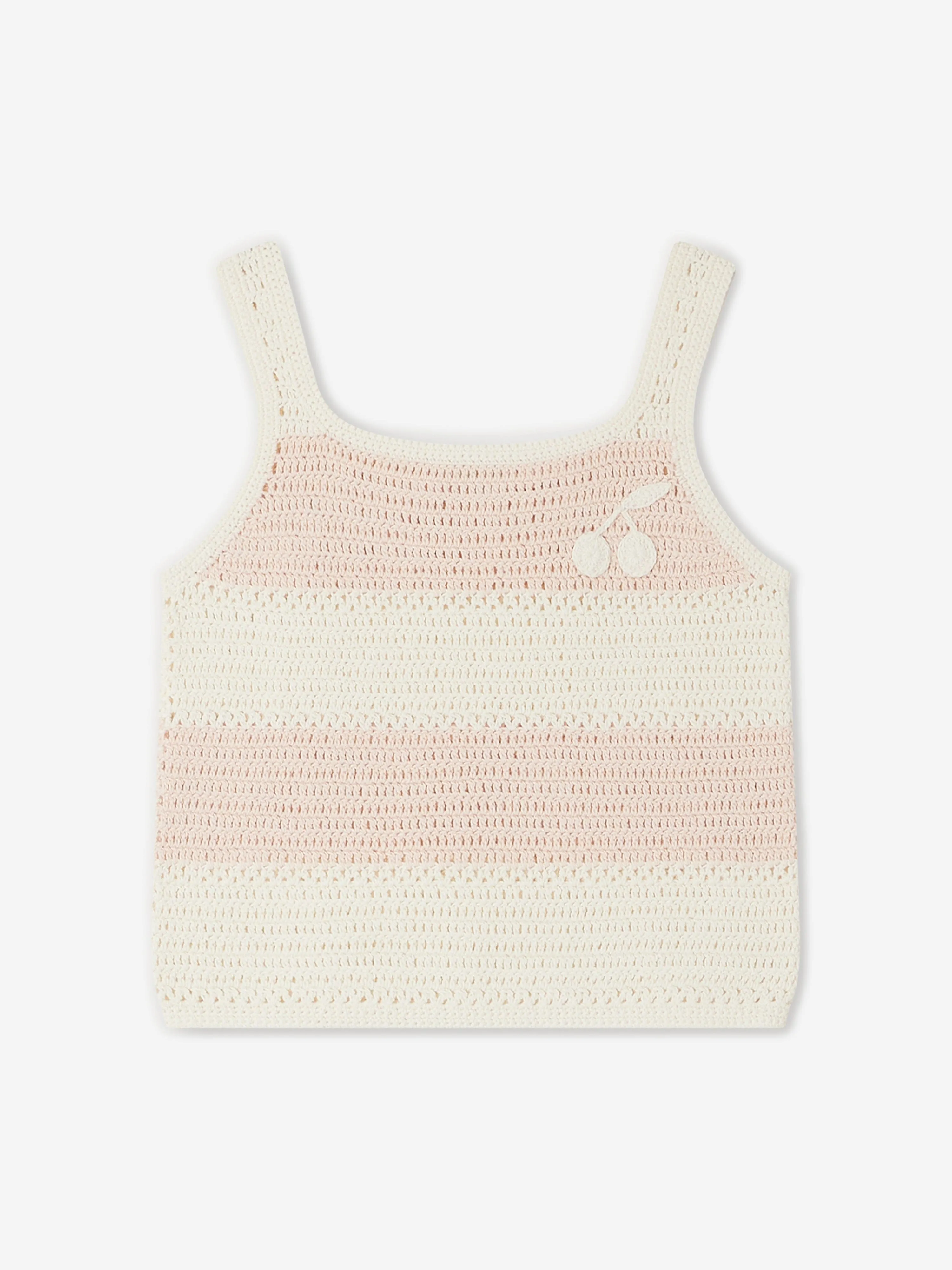 Bonpoint Girls Striped Sleeveless Top in Pink