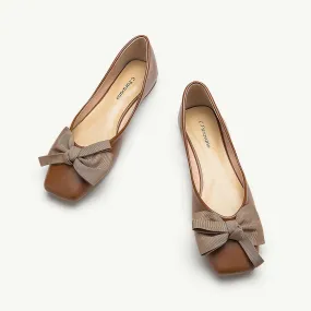 Bow Ballerina Flats (Eva) Brown