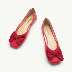 Bow Ballerina Flats (Eva) Red