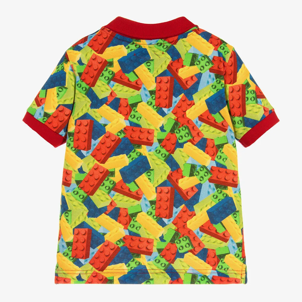 Boys Cotton Bricks Print Polo