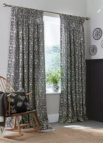 Burleigh X Bedeck Of Belfast Regal Peacock Pair of Lined Blackout Pencil Pleat Curtains | Kaleidoscope