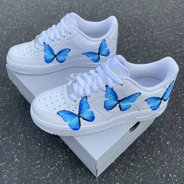 Butterfly Nike Air Force 1 07 Custom Sneakers - Womens Nikes