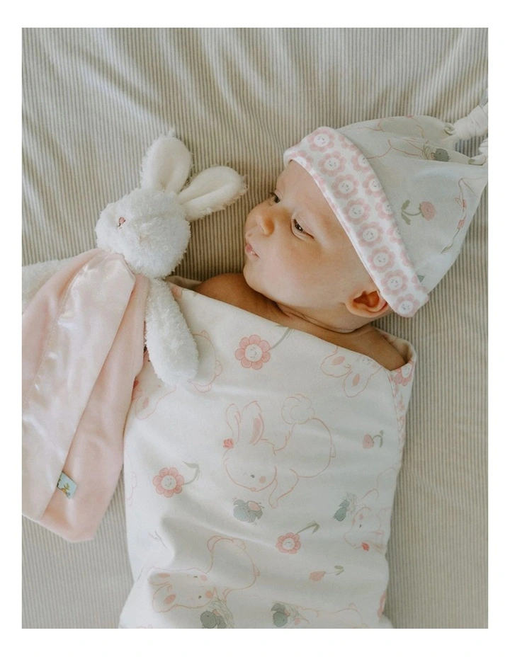 Bye Bye Buddy Bunny Blossom Blanket in Pink