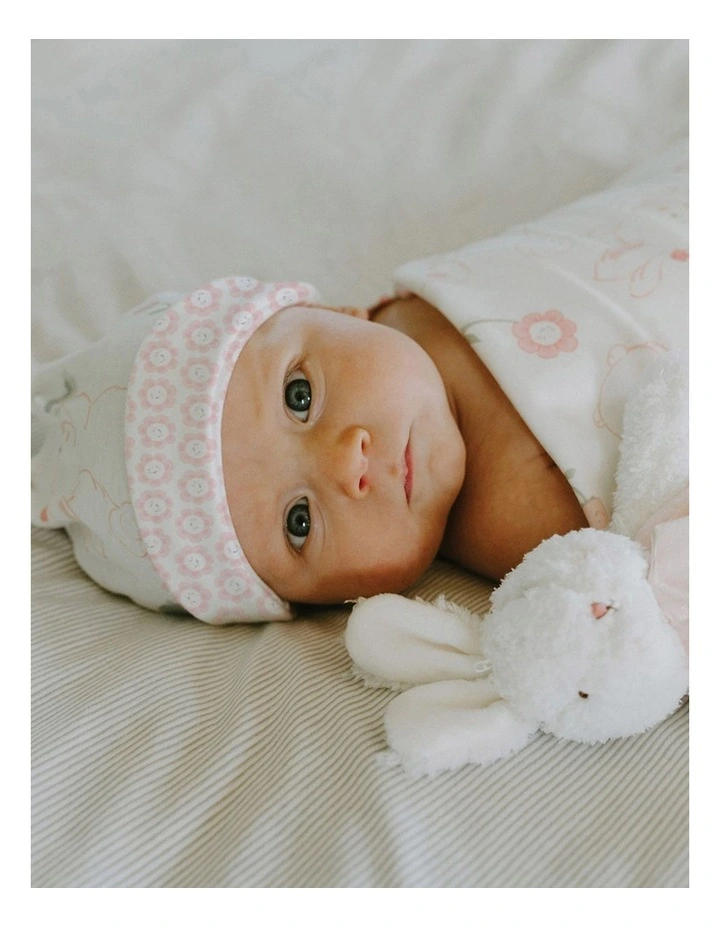 Bye Bye Buddy Bunny Blossom Blanket in Pink