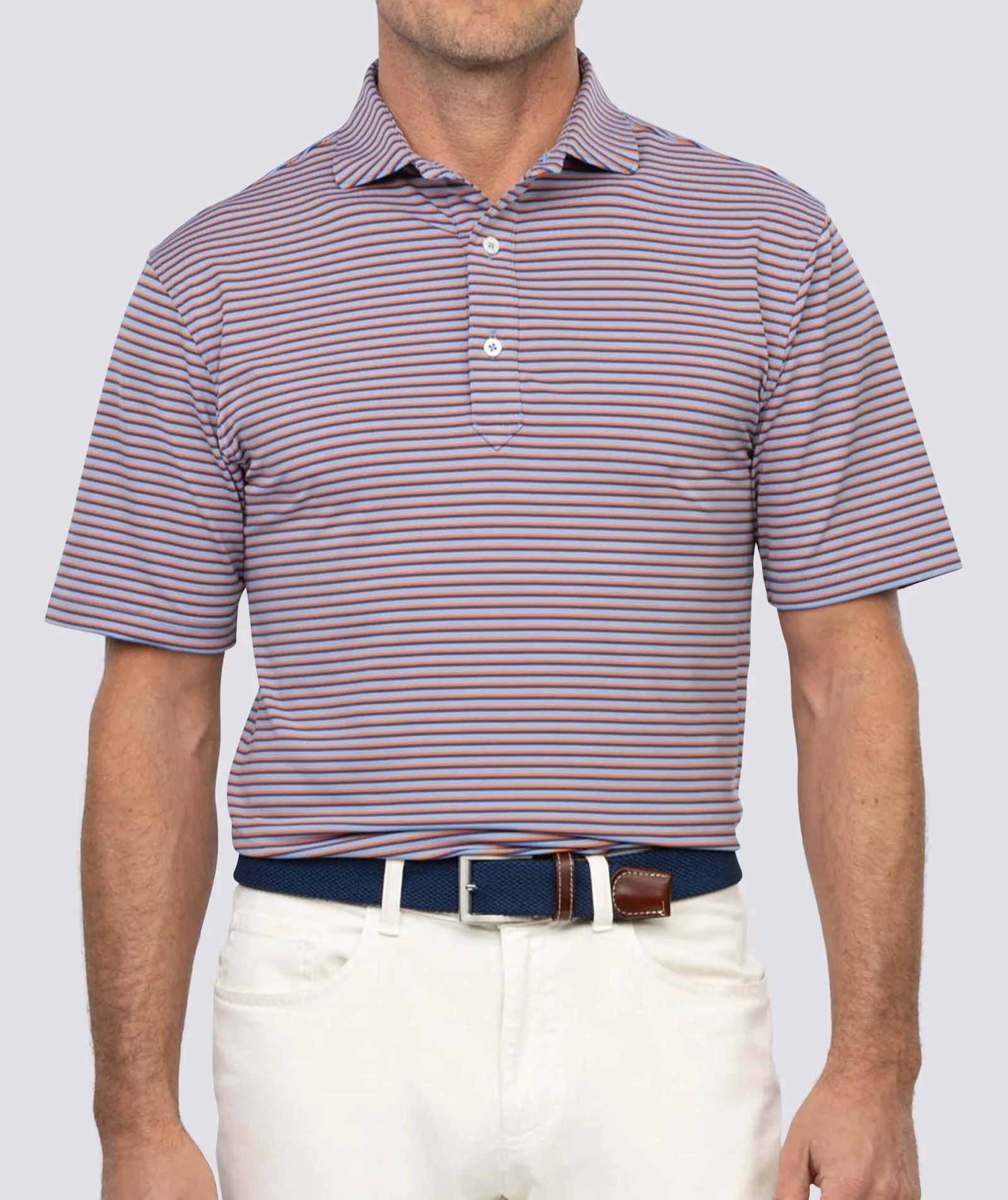 Clark Stripe Performance Polo