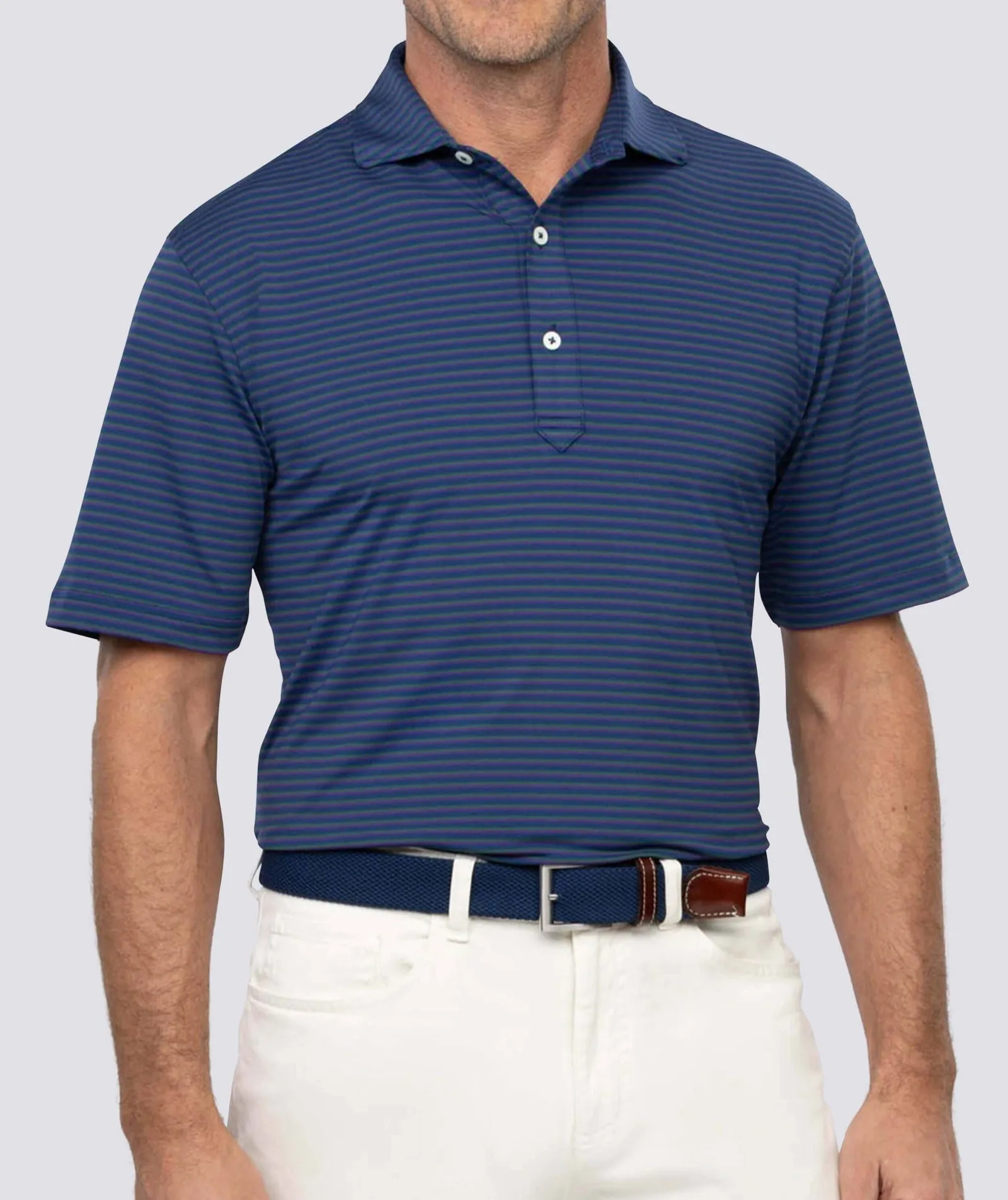 Clark Stripe Performance Polo