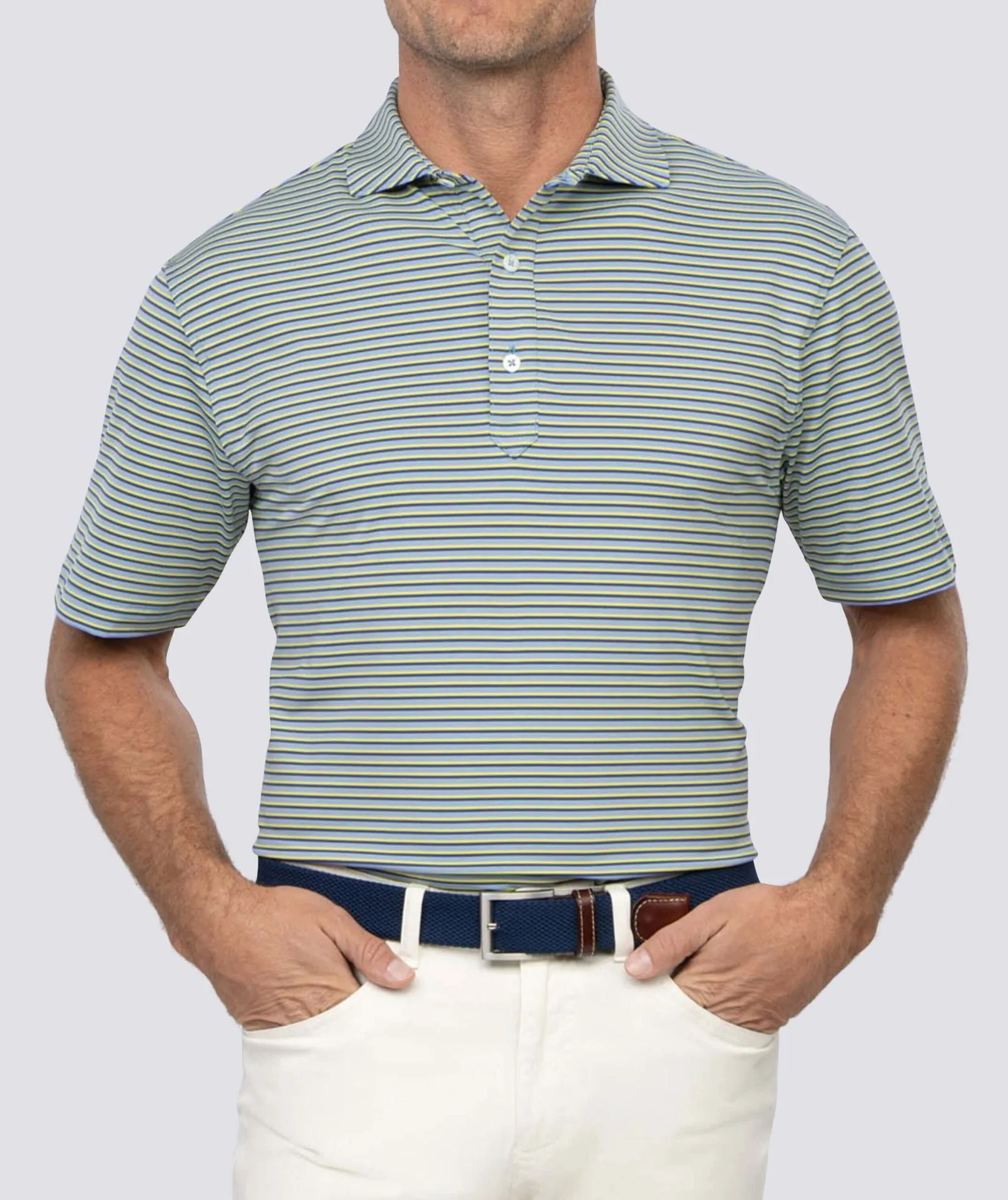 Clark Stripe Performance Polo