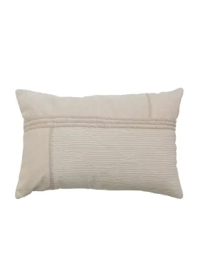 Cotton Lumbar Pillow w/ Rope Embroidery