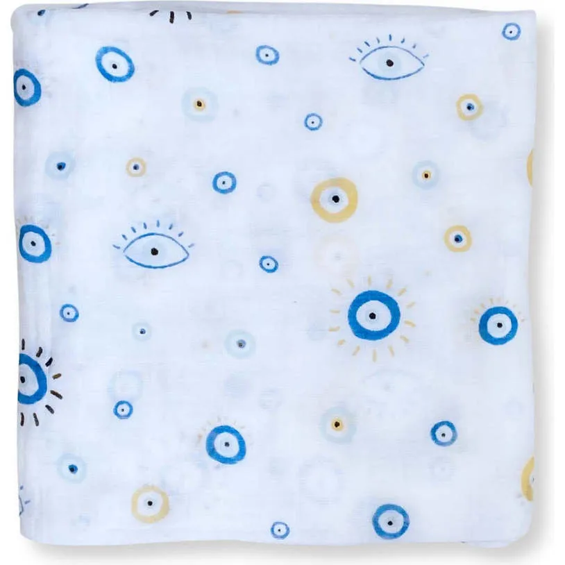 Dear Perli Bamboo Muslin Swaddle Blanket, Eye See You