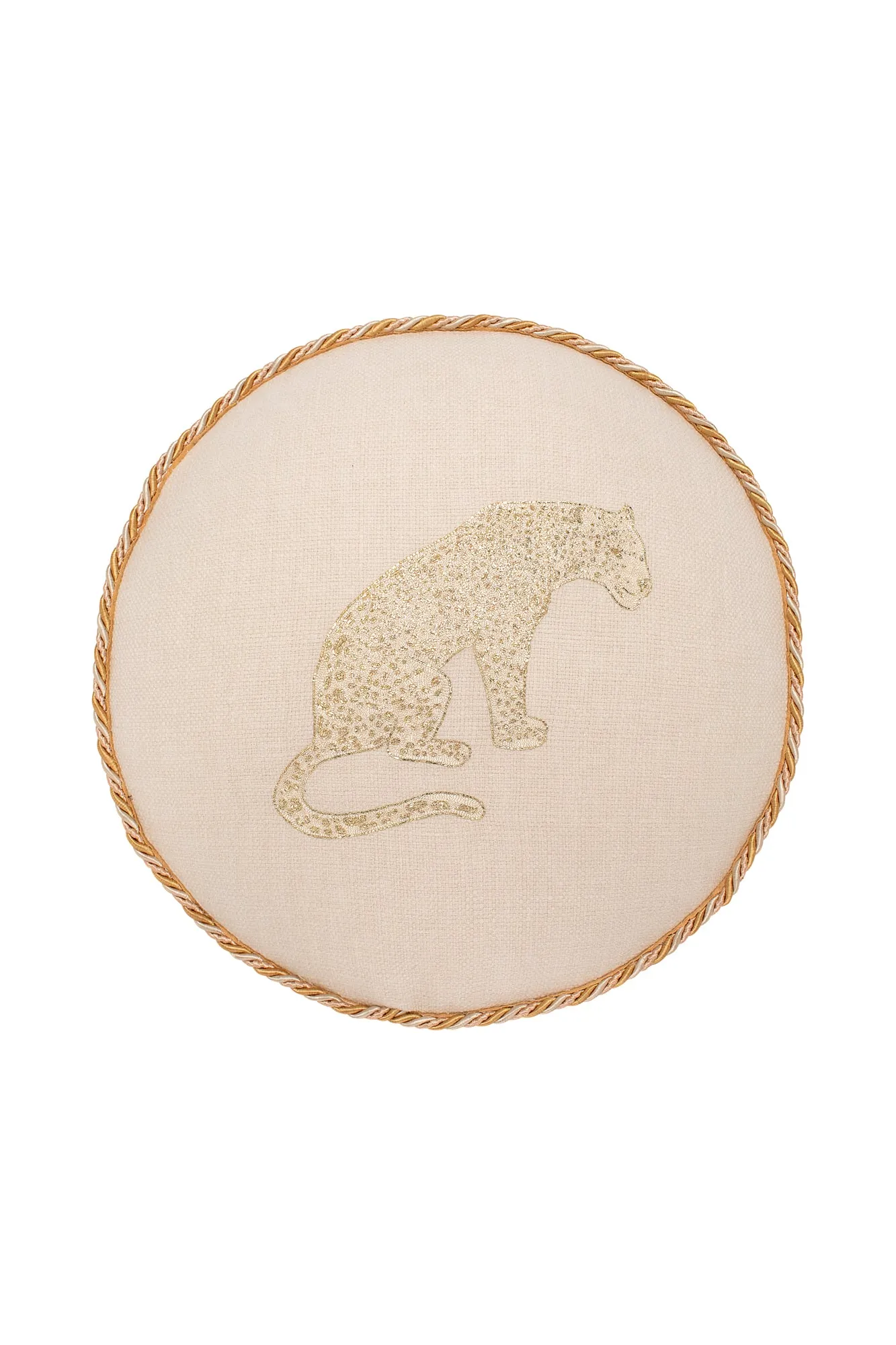 Desert Animal Embroidered Round Pillow