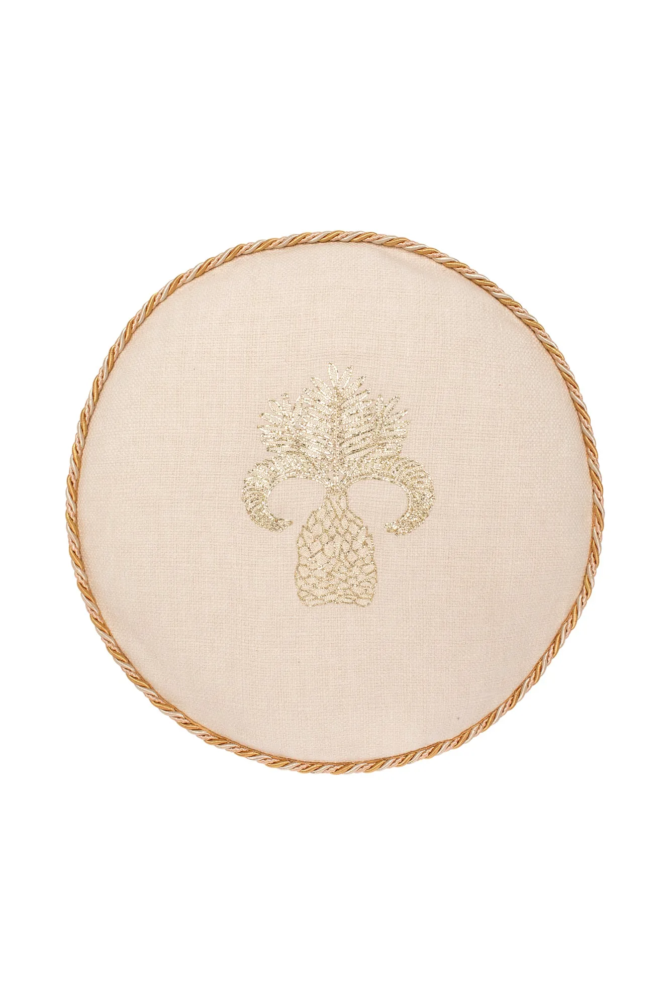 Desert Animal Embroidered Round Pillow