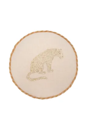 Desert Animal Embroidered Round Pillow