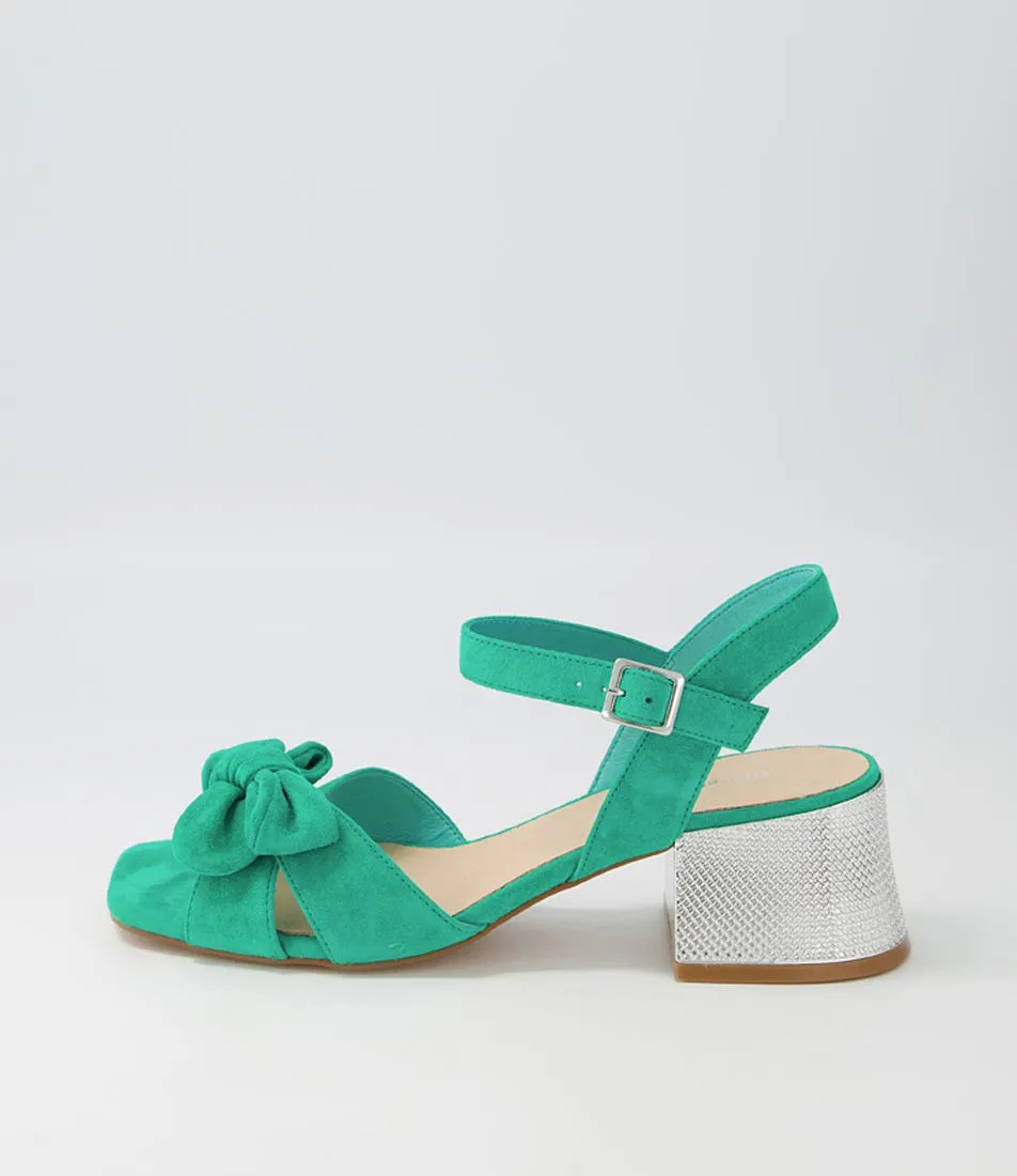 DJANGO & JULIETTE Nadeer Light Emerald Suede Sandals