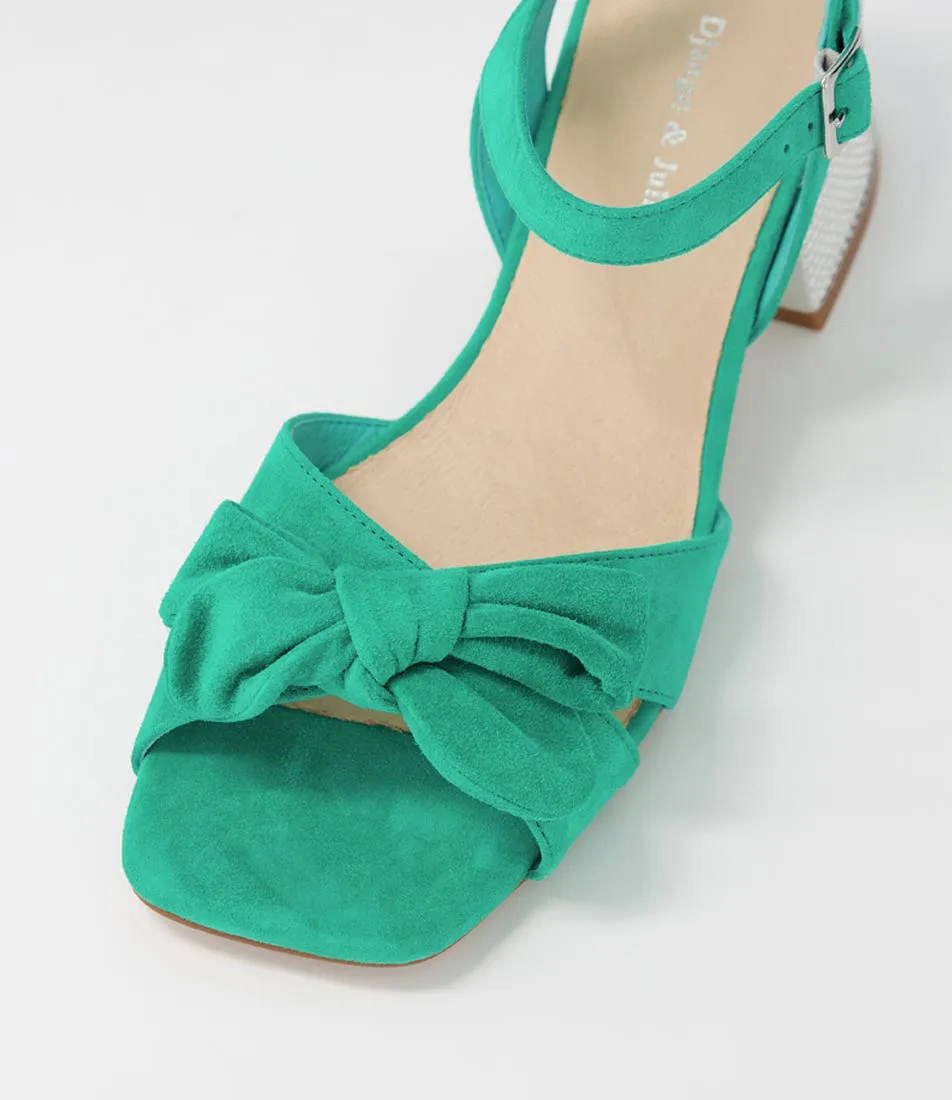 DJANGO & JULIETTE Nadeer Light Emerald Suede Sandals