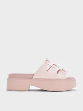 Dorri Triple-Bow Platform Sandals - Pink