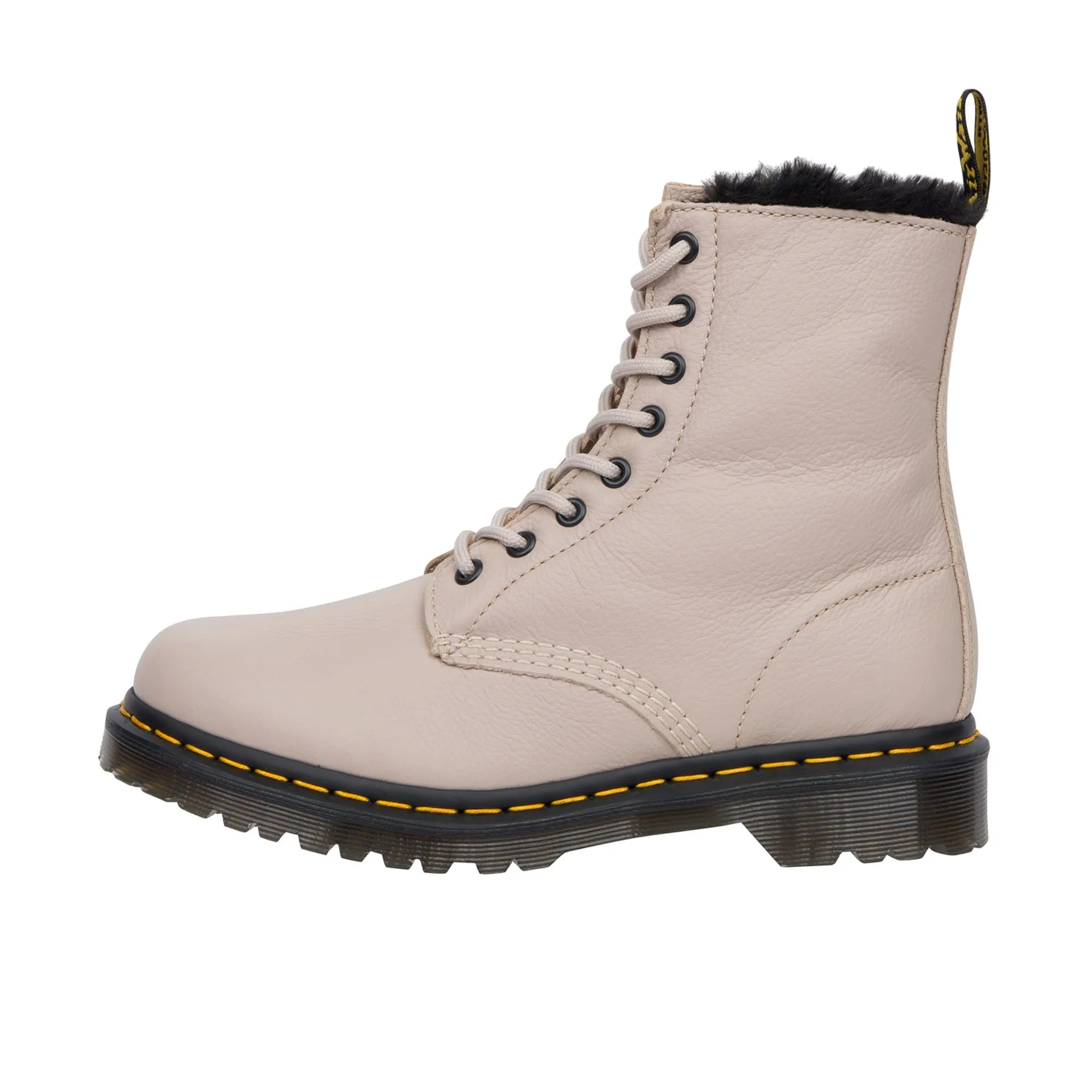 Dr Martens Womens 1460 Serena Virginia + Milo Fur Vintage Taupe/Black