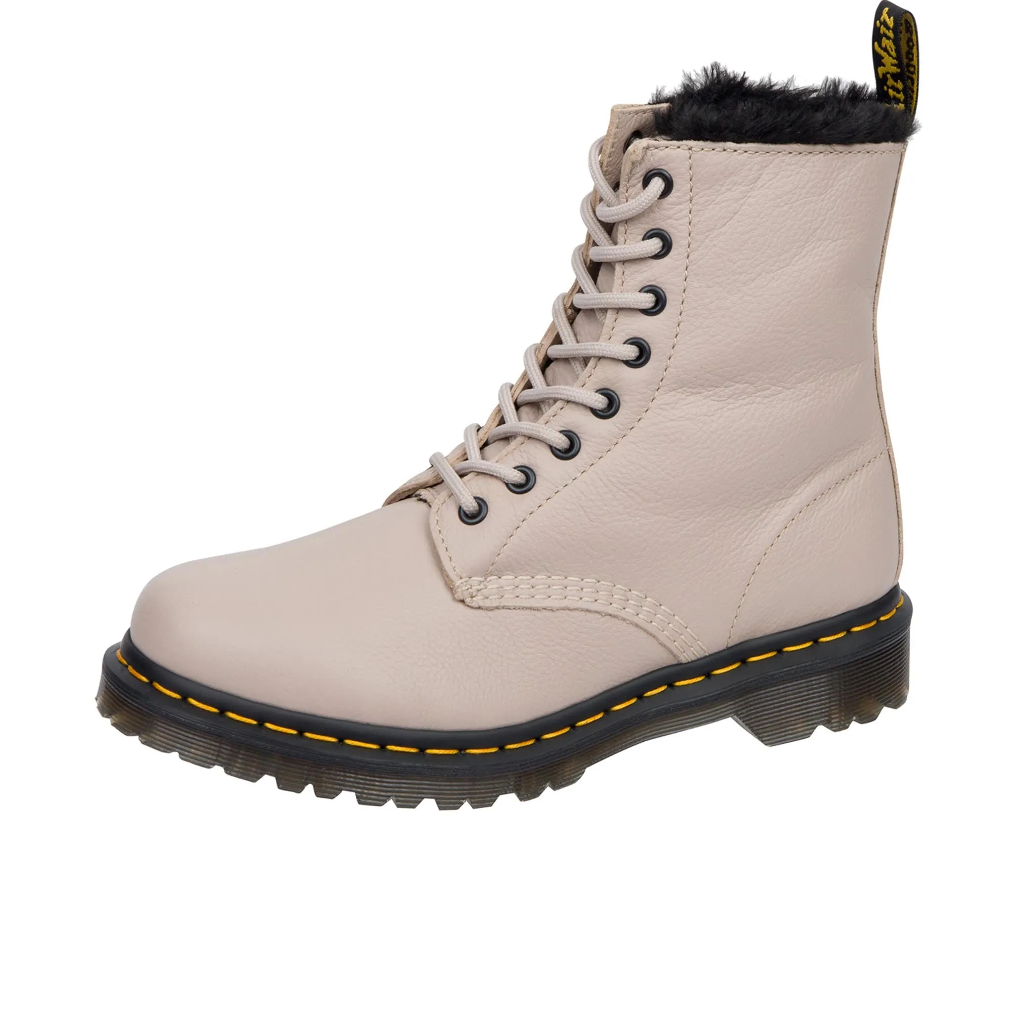 Dr Martens Womens 1460 Serena Virginia + Milo Fur Vintage Taupe/Black