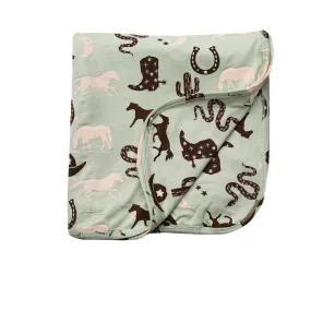 Emerson and Friends Giddy Up Luxury Bamboo Baby Blanket