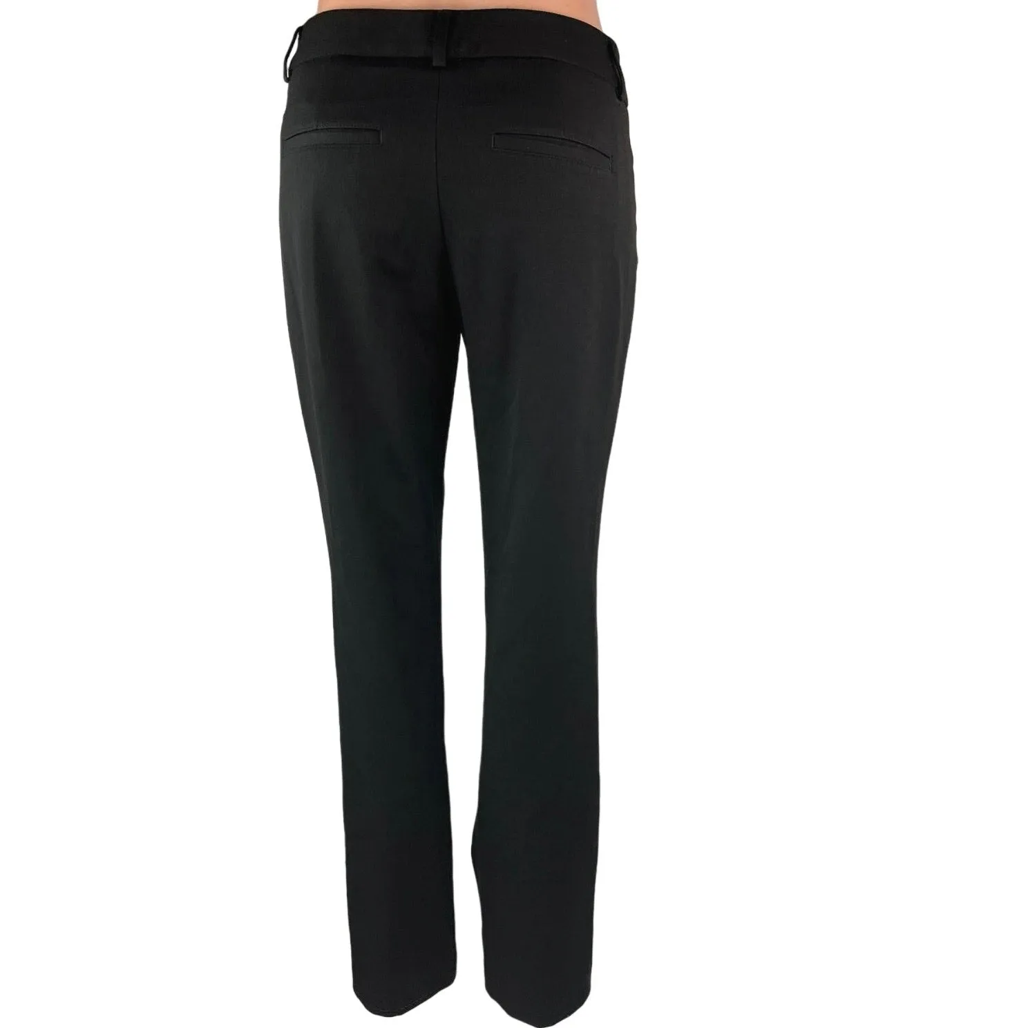 Express Women's Black Mid Rise Editor Straight Leg Trouser Dress Pants Size 2