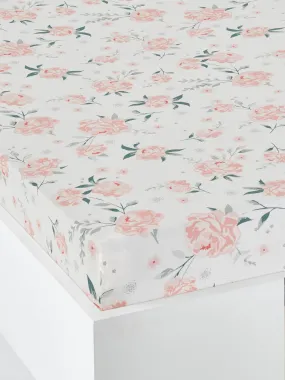 Fitted Sheet for Children, Eau de Rose - white/print