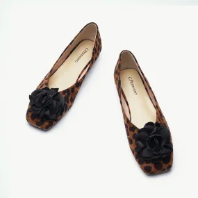 Flower Ballerina Flats (Eva) Leopard