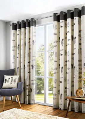 Fusion Idaho Grey Eyelet Curtains