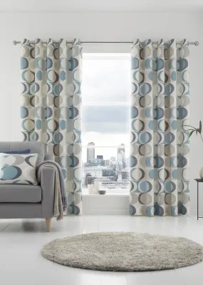 Fusion Sander Blue Eyelet Curtains