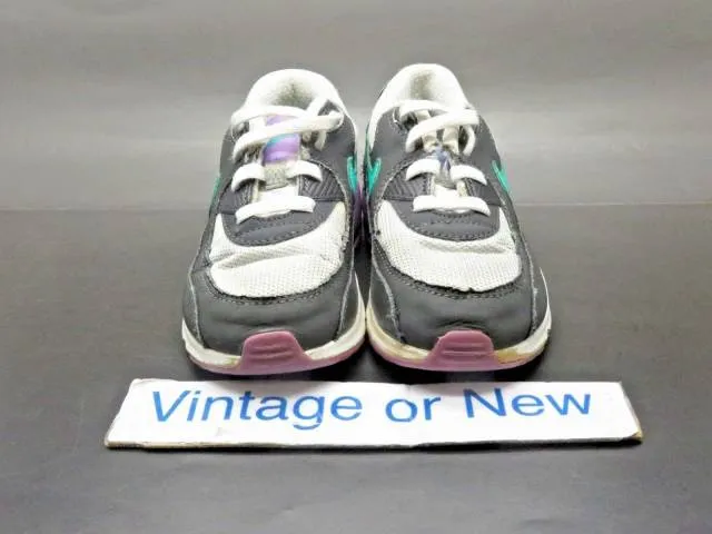 Girls nike air max '90 grey teal purple running toddler 408112-014 sz 9c