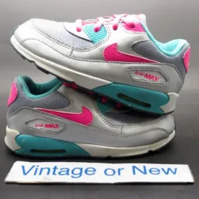 Girls Nike Air Max '90 Magnet Grey Hyper Pink Volt TD sz 10C