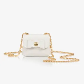 Girls White Mini Shoulder Bag (8cm)