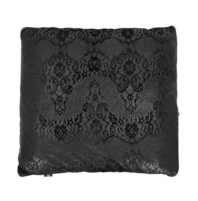 Gothic Black Skull Zipper Quilted Decorative Pillow