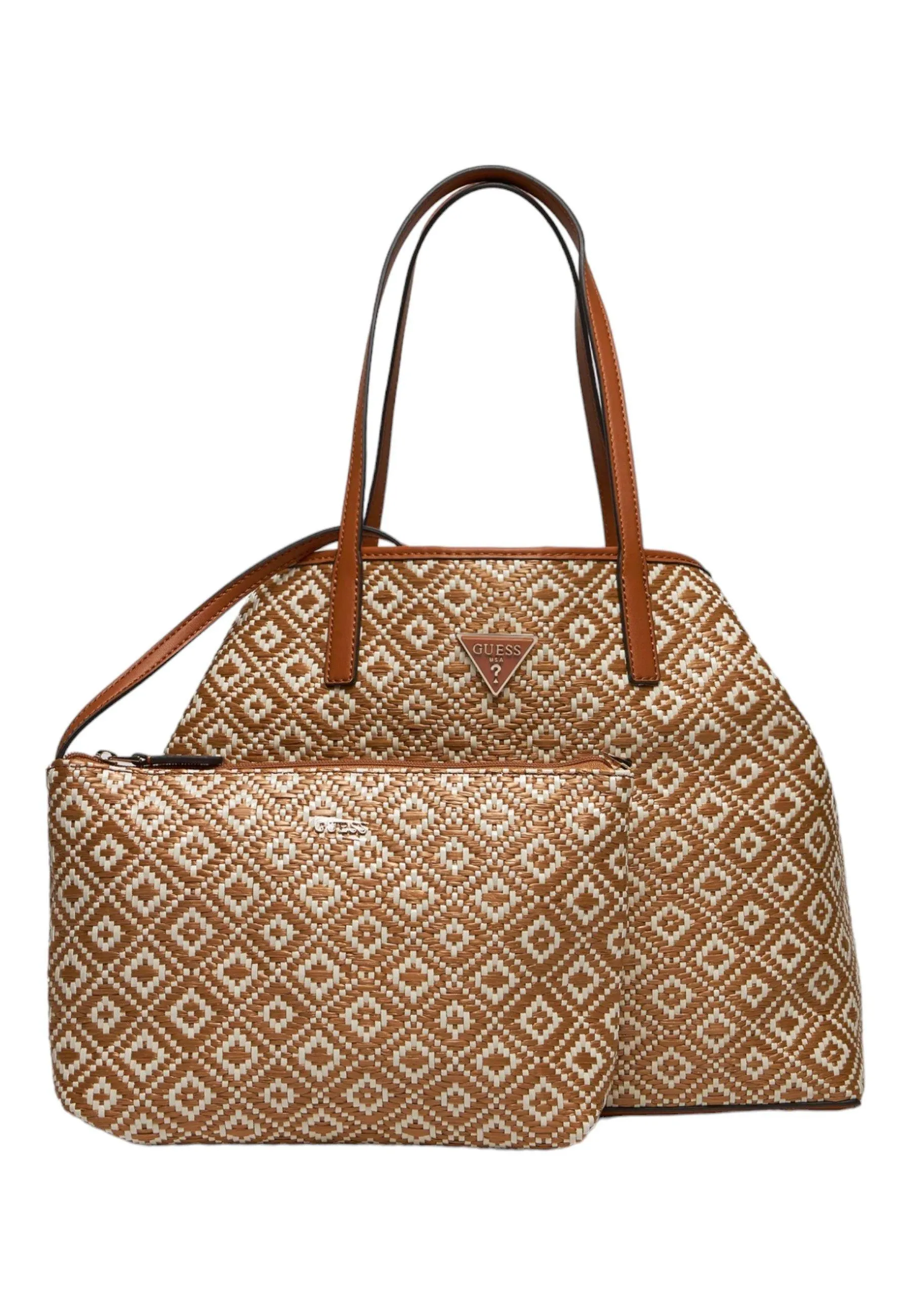 GUESS Vikky II Borsa Tote Donna Cognac Marrone WR931829